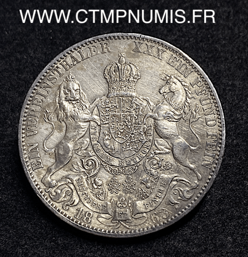 ,ALLEMAGNE,HANOVRE,1,THALER,ARGENT,1863,