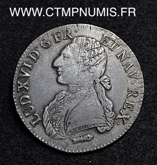 ,ROYALE,LOUIS,XVI,ECU,ARGENT,1781,Q,PERPIGNAN,