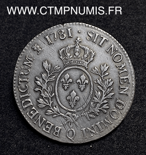 ,ROYALE,LOUIS,XVI,ECU,ARGENT,1781,Q,PERPIGNAN,