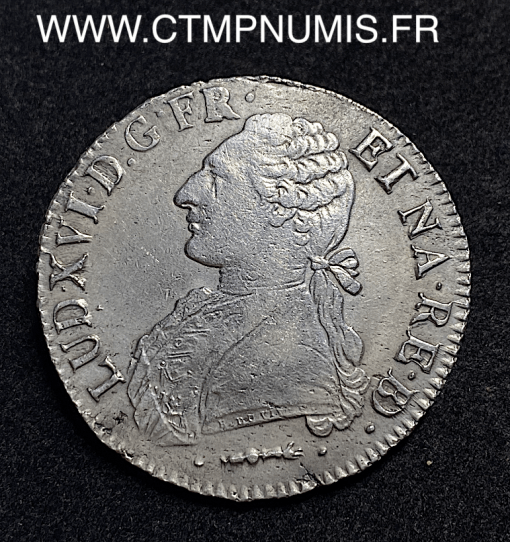 ,ROYALE,LOUIS,XVI,ECU,ARGENT,1784,PAU,