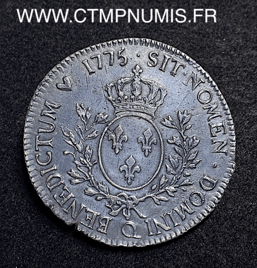 ,ROYALE,LOUIS,XVI,ECU,ARGENT,1775,PERPIGNAN,