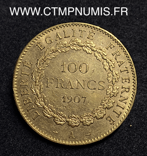 ,REPUBLIQUE,100,FRANCS,OR,GENIE,1907,A,PARIS,