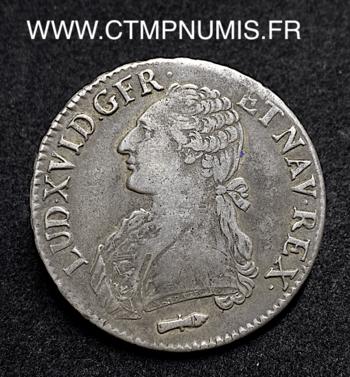 ,ROYALE,LOUIS,XVI,ECU,ARGENT,1787,Q,PERPIGNAN,