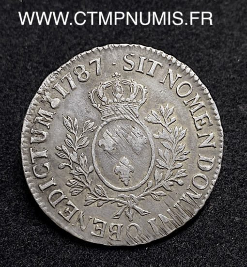 ,ROYALE,LOUIS,XVI,ECU,ARGENT,1787,Q,PERPIGNAN,