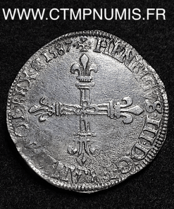 ,ROYALE,HENRI,III,1/4,ECU,ARGENT,1587,SAINT,LO,