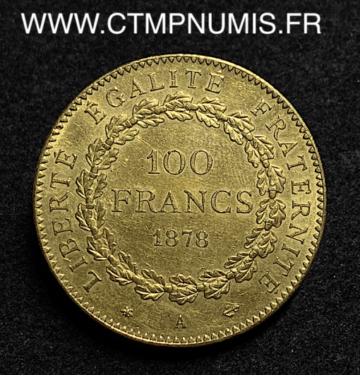 ,REPUBLIQUE,100,FRANCS,OR,GENIE,1878,PARIS,