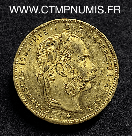 ,AUTRICHE,20,FRANCS,OR,8,FLORIN,1877,