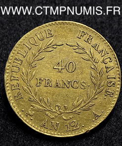 ,40,FRANCS,OR,BONAPARTE,CONSUL,AN,12,PARIS,