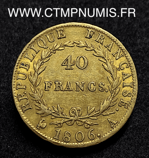 ,40,FRANCS,OR,NAPOLEON,EMPEREUR,1806,PARIS,