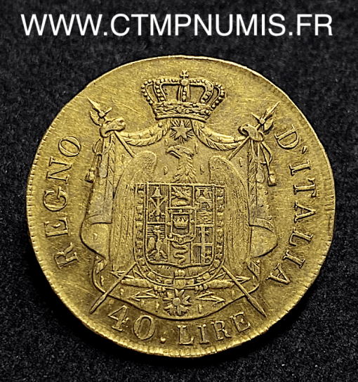 ,ITALIE,40,LIRE,OR,NAPOLEON,1808,M,MILAN,