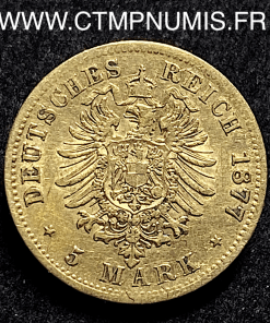 ,ALLEMAGNE,SAXE,5,MARK,OR,ALBERT,1877,