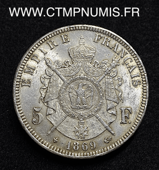 ,5,FRANCS,NAPOLEON,III,1869,BB,STRASBOURG,