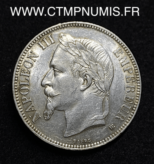 ,5,FRANCS,NAPOLEON,III,1869,BB,STRASBOURG,