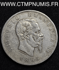 ,ITALIE,5,LIRE,ARGENT,1865,T,TURIN,