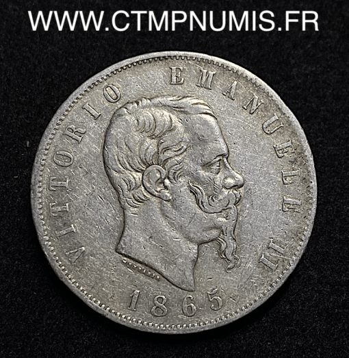 ,ITALIE,5,LIRE,ARGENT,1865,T,TURIN,