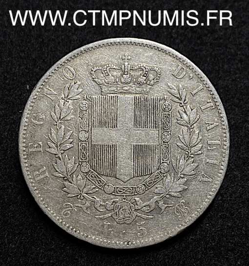 ,ITALIE,5,LIRE,ARGENT,1865,T,TURIN,