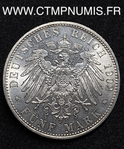 ,ALLEMAGNE,5,MARK,ARGENT,BAVIERE,OTTO,1902,