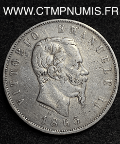 ,ITALIE,5,LIRE,ARGENT,VICTOR,1865,N,NAPLES,