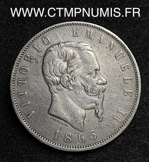 ,ITALIE,5,LIRE,ARGENT,VICTOR,1865,N,NAPLES,