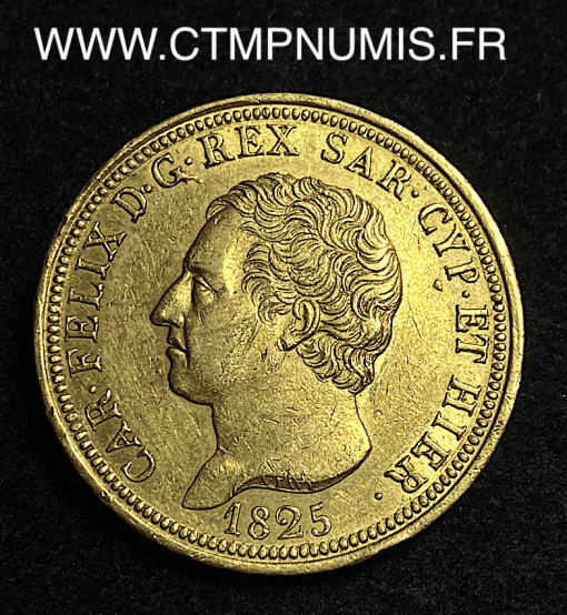 ,ITALIE,80,LIRE,OR,CHARLES,FELIX,1825,TURIN,