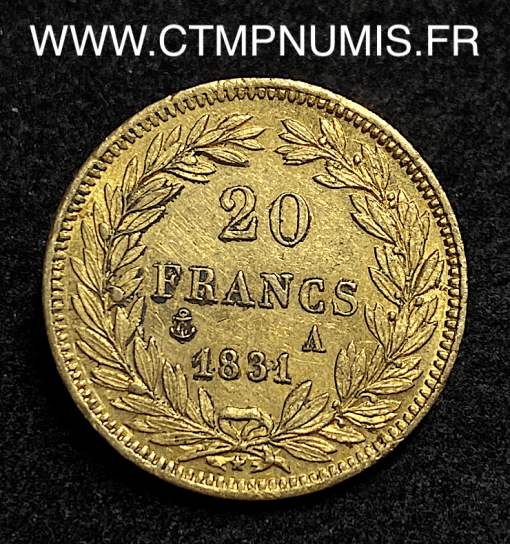 ,20,FRANCS,OR,LOUIS,PHILIPPE,1831,A,PARIS,
