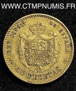 ,ESPAGNE,10,PESETAS,OR,ALPHONSE,XII,1878,78,