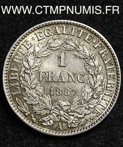 ,1,FRANC,ARGENT,CERES,1887,A,PARIS,SPL,
