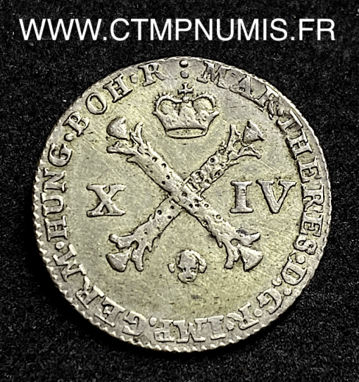 ,BELGIQUE,14,XIV,LIARD,ARGENT,1772,BRUXELLES,