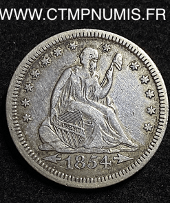 ,ETATS,UNIS,1/4,QUART,DE,DOLLAR,ARGENT,1854,