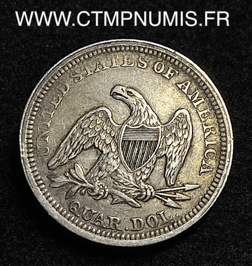 ,ETATS,UNIS,1/4,QUART,DE,DOLLAR,ARGENT,1858,