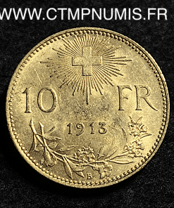 ,MONNAIE,SUISSE,10,FRANCS,OR,VRENELI,1913,