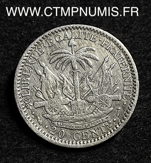 ,MONNAIE,HAITI,20,CENTIMES,ARGENT,1881,