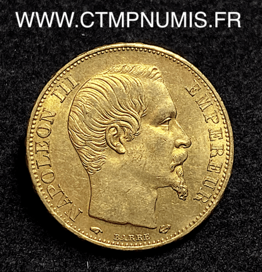 ,EMPIRE,20,FRANCS,OR,NAPOLEON,III,1857,PARIS,