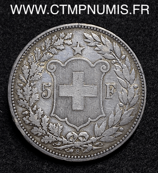 ,SUISSE,5,FRANCS,ARGENT,1892,BERNE,