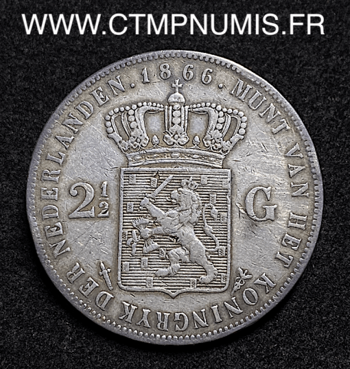 ,PAYS,BAS,2,1/2,GULDEN,ARGENT,GUILLAUME,1866,