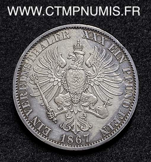 ,PRUSSE,1,VEREINSTHALER,ARGENT,1867,