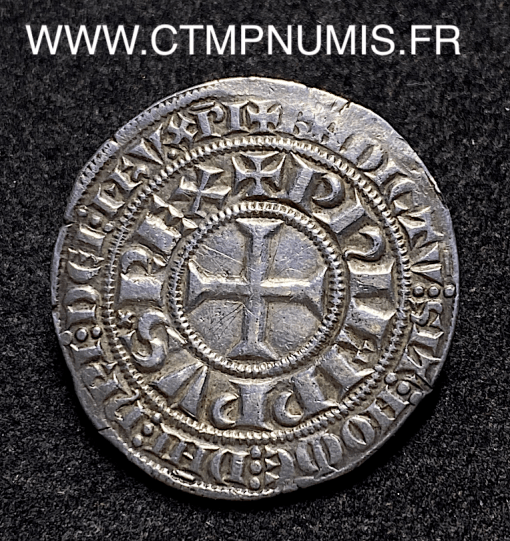 ,MONNAIE,ROYALE,PHILIPPE,IV,GROS,TOURNOIS,O,ROND,ARGENT,