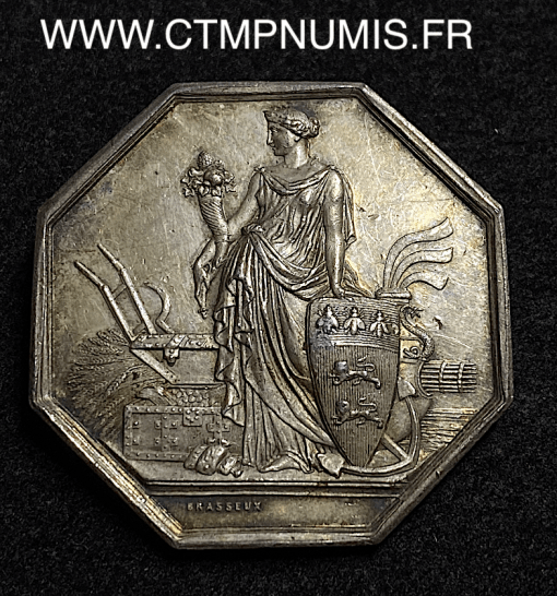 ,JETON,ARGENT,COMPTOIR,ESCOMPTE,CAEN,1854,