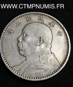 ,MONNAIE,ASIE,CHINE,1,DOLLAR,ARGENT,1914,
