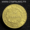 ,MONNAIE,20,FRANCS,OR,NAPOLEON,EMPEREUR,TETE,NUE,1806,PARIS,