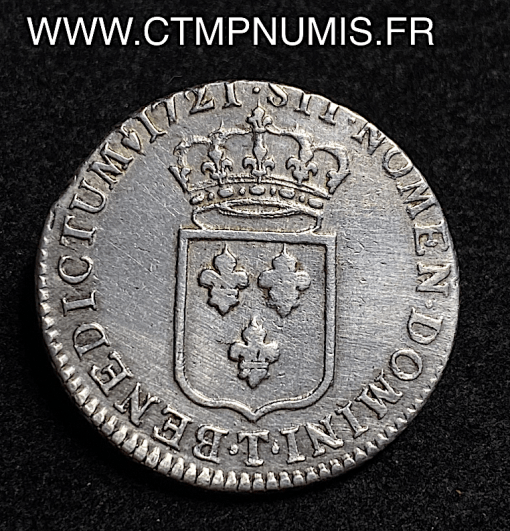 ,ROYALE,1/3,ECU,DE,FRANCE,ARGENT,LOUIS,XV,1721,T,NANTES,