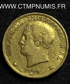 ,MONNAIE,ITALIE,20,LIRE,OR,NAPOLEON,I°,1809,M,MILAN,