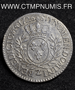 ,MONNAIE,ROYALE,LOUIS,XV,1/5,ECU,ARGENT,AUX,LAURIERS,1726,Z,GRENOBLE,