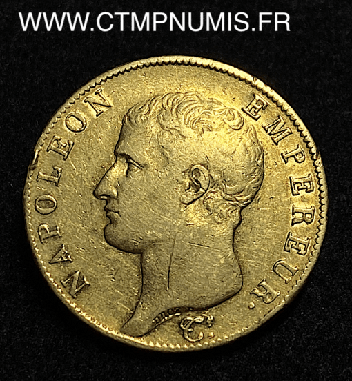 ,MONNAIE,40,FRANCS,OR,NAPOLEON,I°,TETE,NUE,AN,13,PARIS,