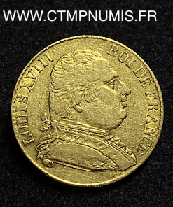 ,MONNAIE,ROYALE,LOUIS,XVIII,BUSTE,HABILLE,20,FRANCS,OR,1815,R,LONDRES,