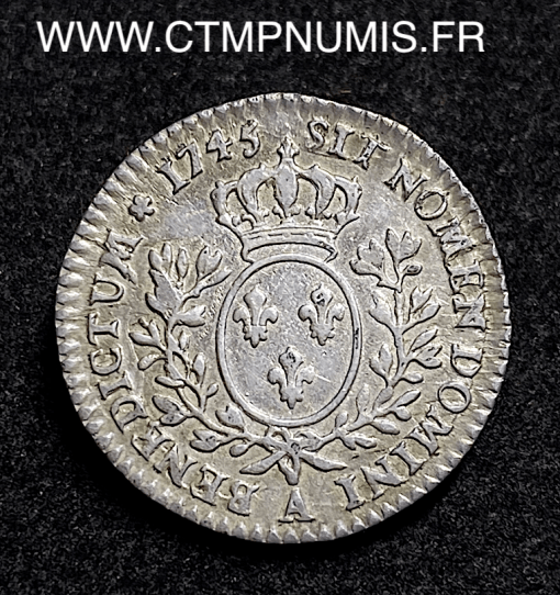 ,MONNAIE,ROYALE,LOUIS,XV,1/10,ECU,ARGENT,AU,BANDEAU,1745,PARIS,