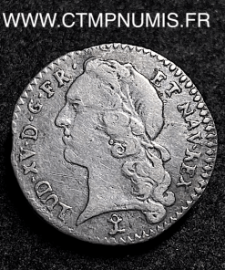 ,MONNAIE,ROYALE,LOUIS,XV,1/20,ECU,ARGENT,AU,BANDEAU,1747,N,MONTPELLIER,