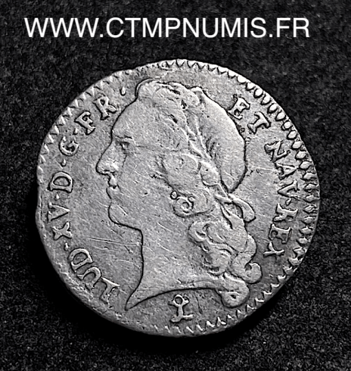 ,MONNAIE,ROYALE,LOUIS,XV,1/20,ECU,ARGENT,AU,BANDEAU,1747,N,MONTPELLIER,