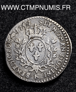 ,MONNAIE,ROYALE,LOUIS,XV,1/20,ECU,ARGENT,AU,BANDEAU,1747,N,MONTPELLIER,