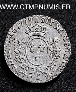 ,MONNAIE,ROYALE,LOUIS,XV,1/20,ECU,ARGENT,VIEILLE,TETE,POSTHUME,1779,PARIS,